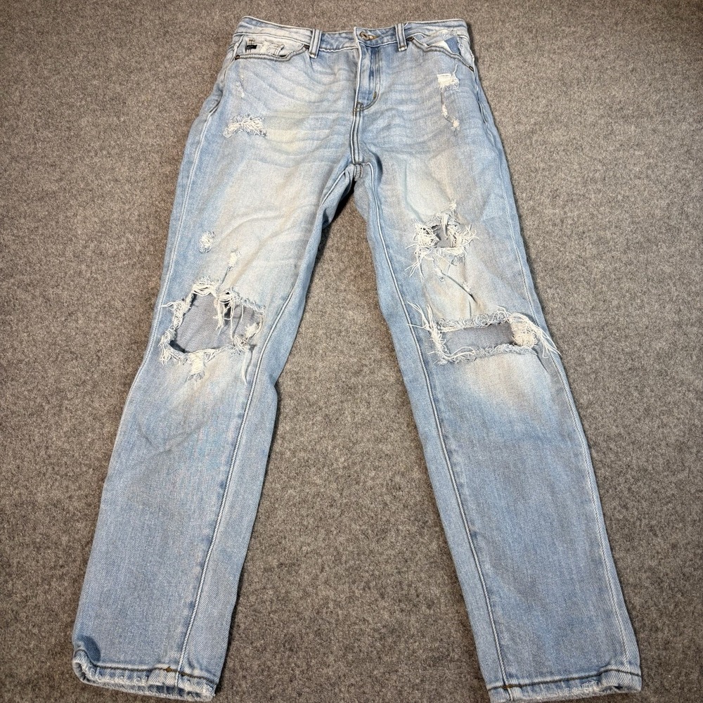 KanCan Jeans Womens 7/27 Distressed Light Wash Skinny‎ Stretch Denim Raw Hems